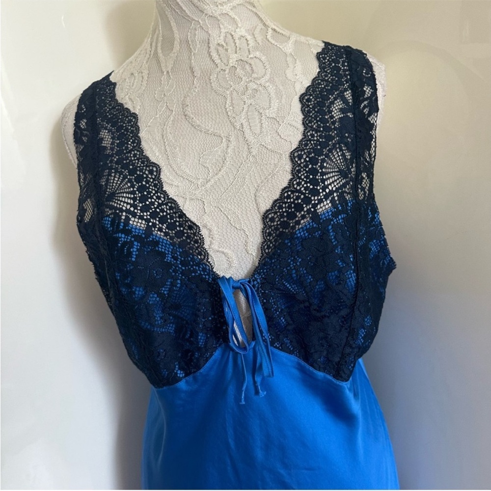 NWOT Free People Countryside Maxi Slip Dress in Campanula Combo sz M - Picture 6 of 10